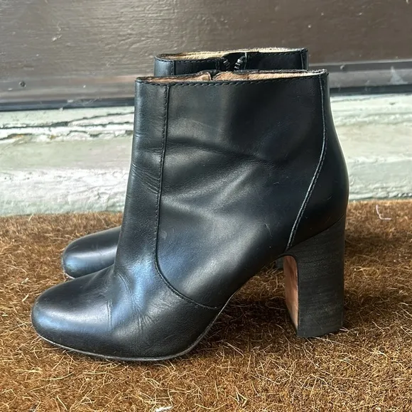 Madewell The Sutton Ankle Boots Leather Booties Size 7 Black Leather Boots