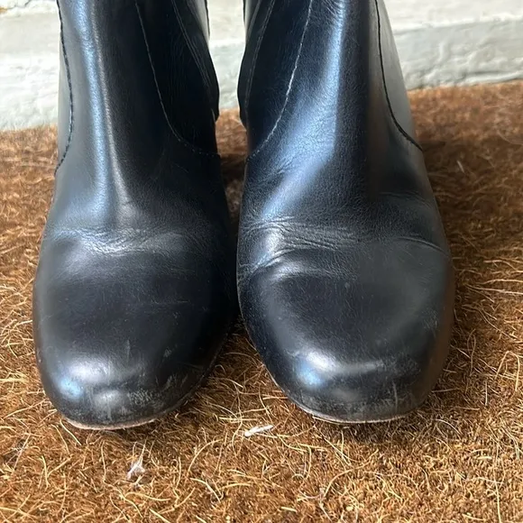 Madewell The Sutton Ankle Boots Leather Booties Size 7 Black Leather Boots
