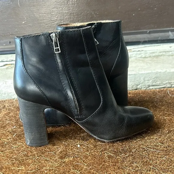 Madewell The Sutton Ankle Boots Leather Booties Size 7 Black Leather Boots