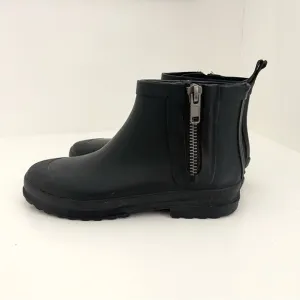Madewell The Zip-Up Lug Sole Black Ankle Short Winter Snow Rain Boots Size 7