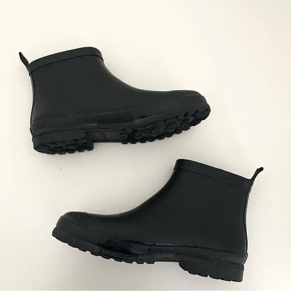 Madewell The Zip-Up Lug Sole Black Ankle Short Winter Snow Rain Boots Size 7