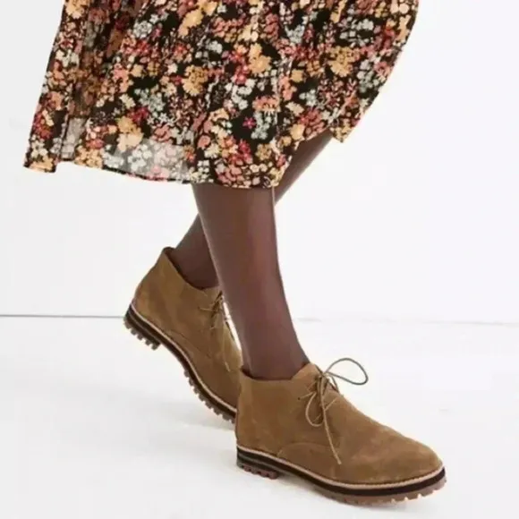 Madewell Wren Suede Leather Lace Up Boot Women's Size 7
