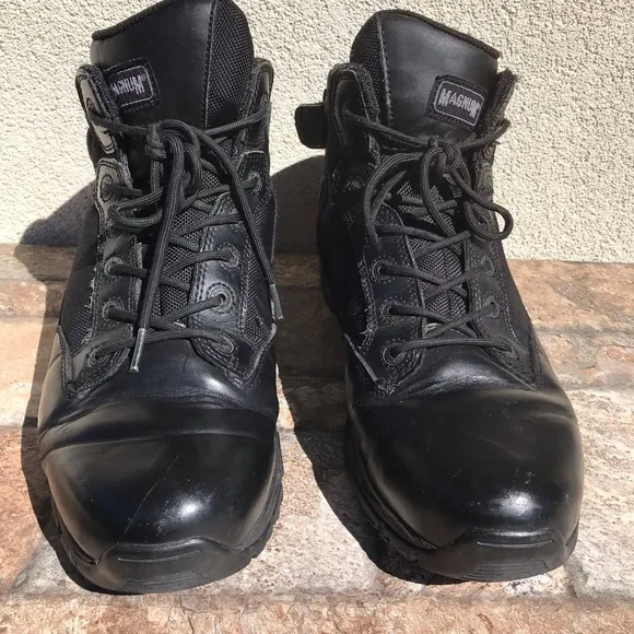 Magnum Patrol Boots Tactical  Waterproof Leather Zipper Sides 11M