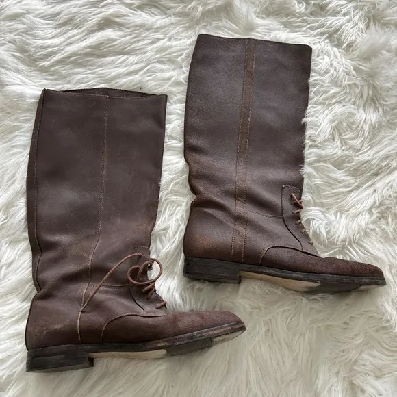 Marc Albert Outback Brown Knee-High Leather Boots riding boots size 8.5 m