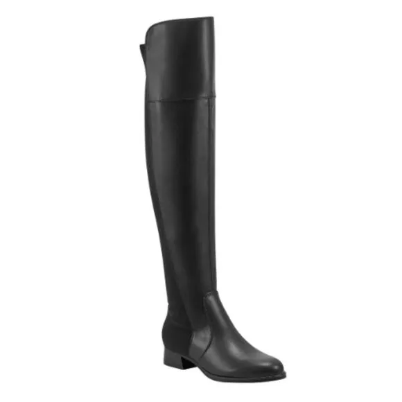 Marc Fisher Black Almond-Toed Over-the-Knee Boots -- Size 6