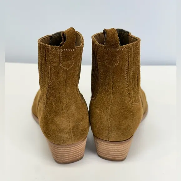 MARC FISHER Camel brown suede YARITA pointed toe ankle boots size 7.5