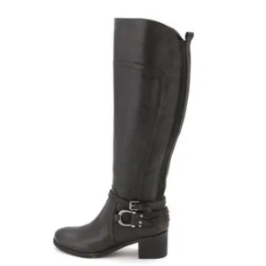 Marc Fisher leather Kierra tall pull up riding boots Sz 7.5M Black