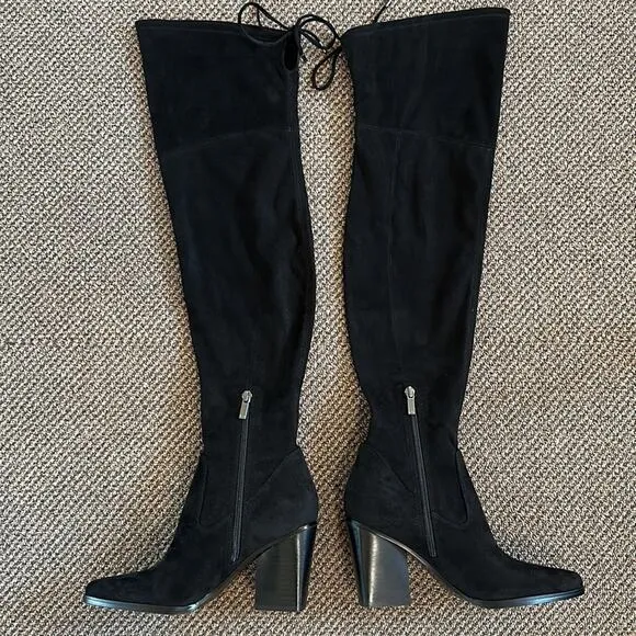 Marc Fisher LTD Okun Over The Knee Thigh Black Suede Boots Size 6.5