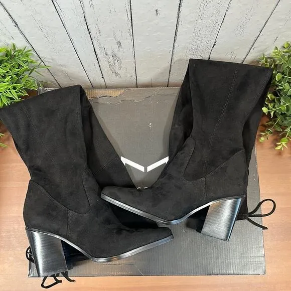 Marc Fisher LTD Okun Over The Knee Thigh Black Suede Boots Size 6.5