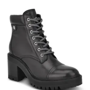 Marc Fisher LTD. Size 7M Women's Wenner Boots Black Goth Grunge Chunky Heel