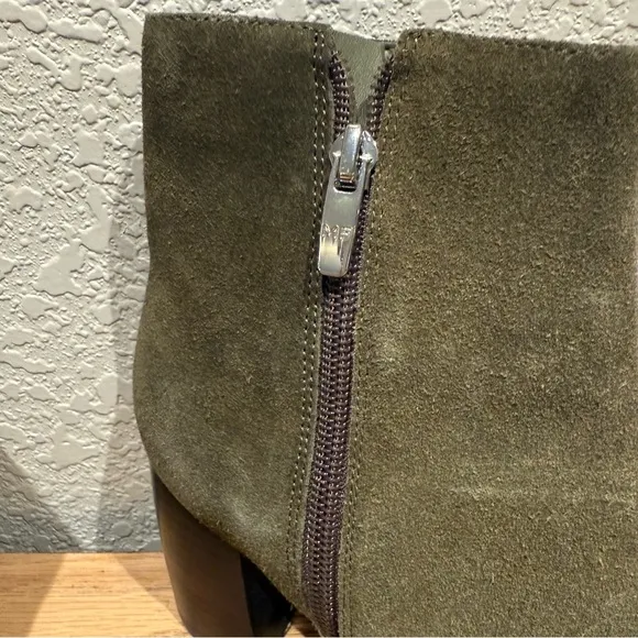 Marc Fisher Olive Green Suede Ankle Boots Size 6