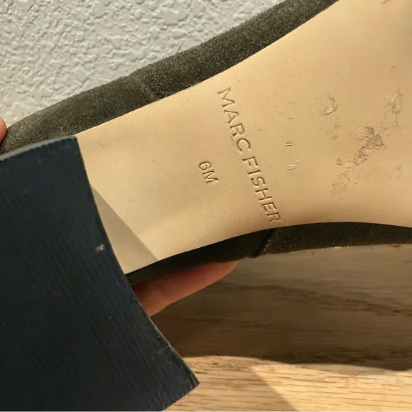 Marc Fisher Olive Green Suede Ankle Boots Size 6