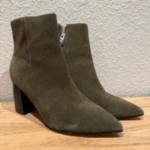 Marc Fisher Olive Green Suede Ankle Boots Size 6
