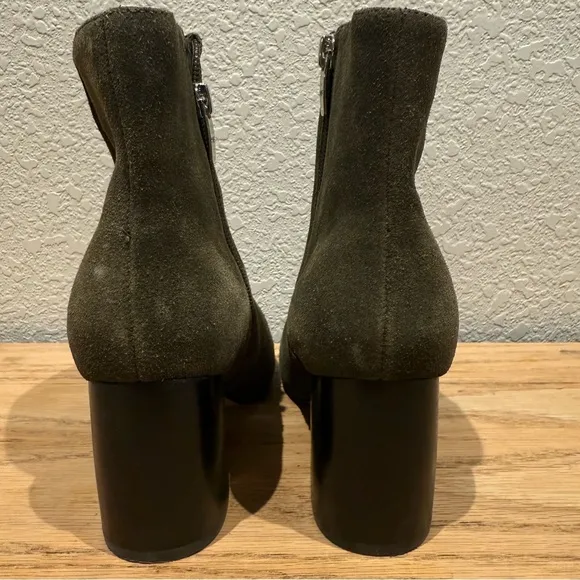 Marc Fisher Olive Green Suede Ankle Boots Size 6