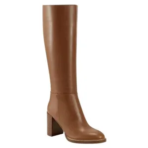 Marc Fisher Women's Gabey Round Toe Block Heel Boots Brown Size 9