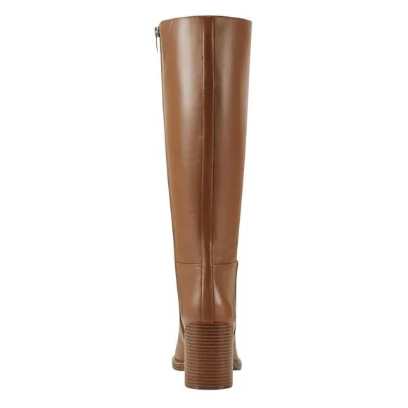 Marc Fisher Women's Gabey Round Toe Block Heel Boots Brown Size 9