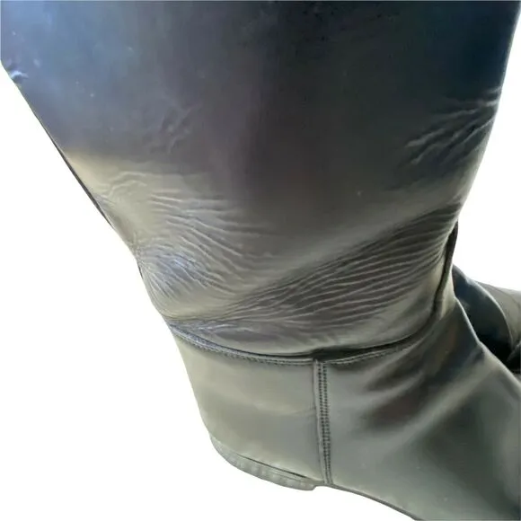 Marlborough Riding Boots Women's US SZ 8.5 UK size 7.5 Black Leather Knee High