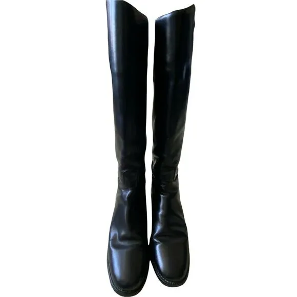 Marlborough Riding Boots Women's US SZ 8.5 UK size 7.5 Black Leather Knee High