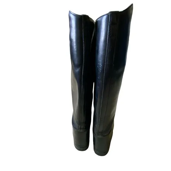 Marlborough Riding Boots Women's US SZ 8.5 UK size 7.5 Black Leather Knee High