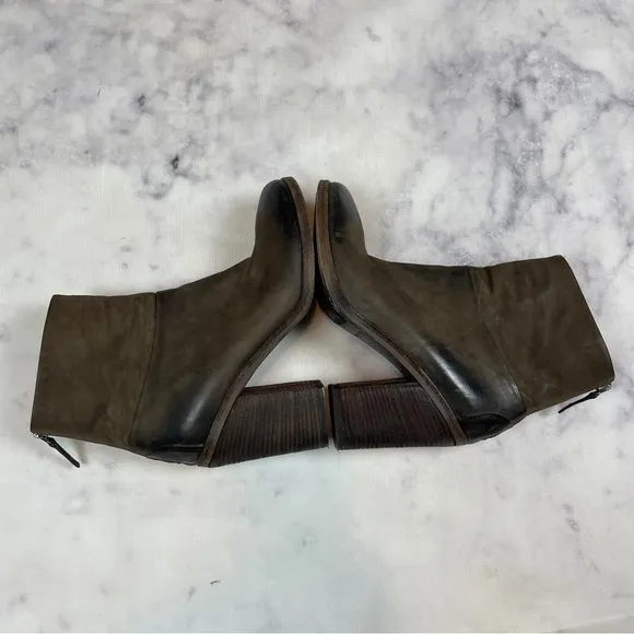 Marsell Bolla Leather Brown Chunky Block Heel Ankle Boots