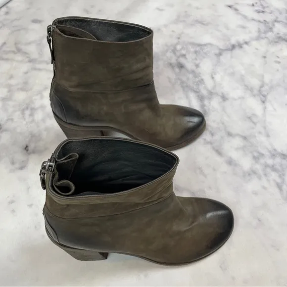 Marsell Bolla Leather Brown Chunky Block Heel Ankle Boots