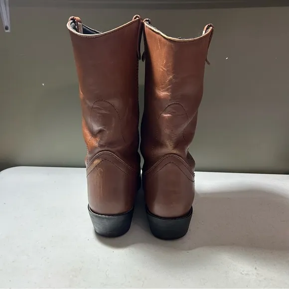 Mason Western BOOTS Leather Western Work Riding Biker Boots Mens 11D Steel Toe