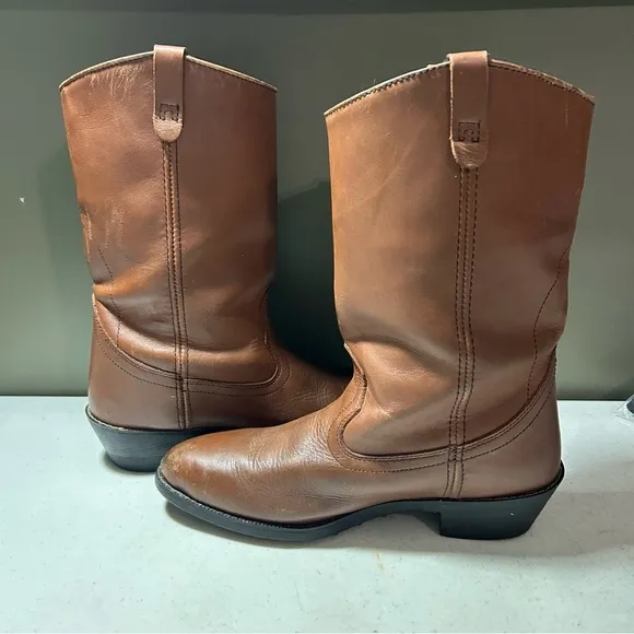 Mason Western BOOTS Leather Western Work Riding Biker Boots Mens 11D Steel Toe