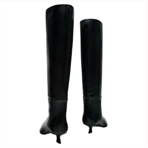 Massimo Dutti NWT leather kitten heeled boots