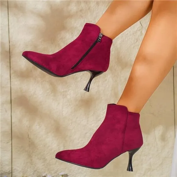 Match With Hoodies Women Fashion Versatile Casual Slim High Heel Ankle Boots