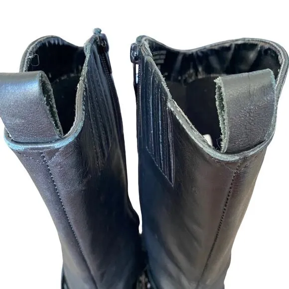Matisse Alberta Black Leather Stud Riding Mid Calf Boots size 6.5 Moto