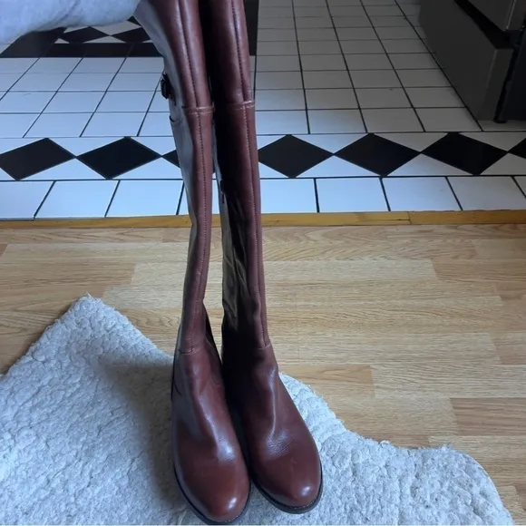 Matisse: &quot;Sicoya&quot;  Interior Zip Cognac Brown Leather Tall Riding Boots 8.5