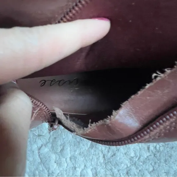 Matisse: &quot;Sicoya&quot;  Interior Zip Cognac Brown Leather Tall Riding Boots 8.5