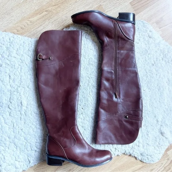 Matisse: &quot;Sicoya&quot;  Interior Zip Cognac Brown Leather Tall Riding Boots 8.5