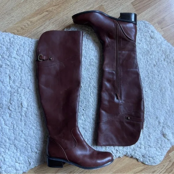 Matisse: &quot;Sicoya&quot;  Interior Zip Cognac Brown Leather Tall Riding Boots 8.5