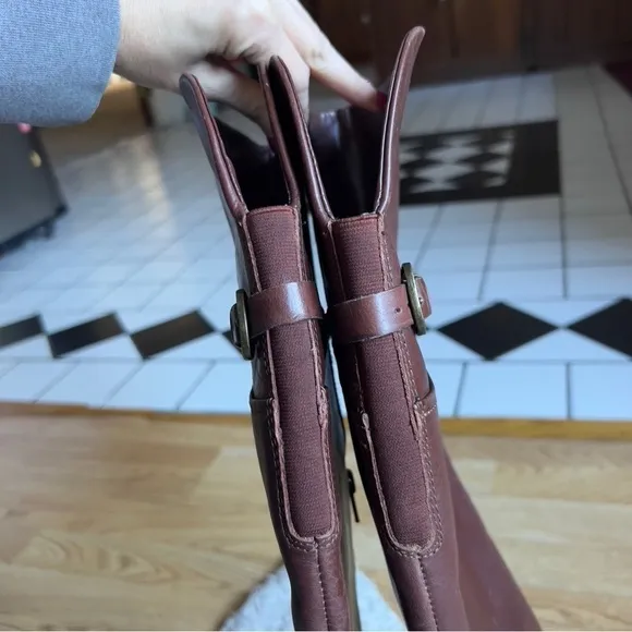 Matisse: &quot;Sicoya&quot;  Interior Zip Cognac Brown Leather Tall Riding Boots 8.5