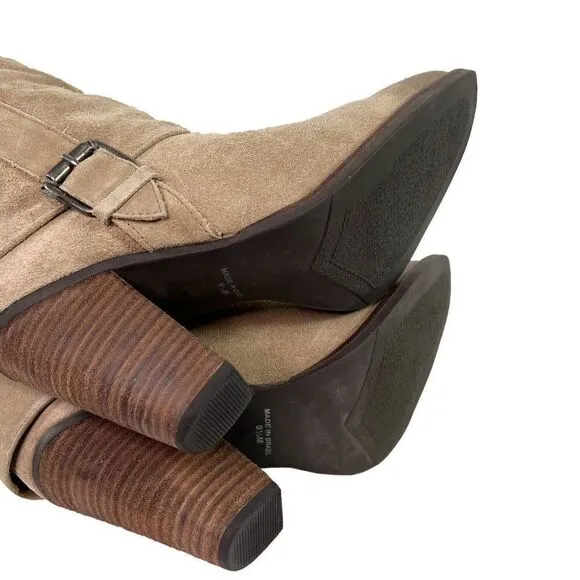 Matisse &quot;Stetson&quot; Natural Tan Suede Knee High Pull-on Boots $219 Sz 8 1/2 M
