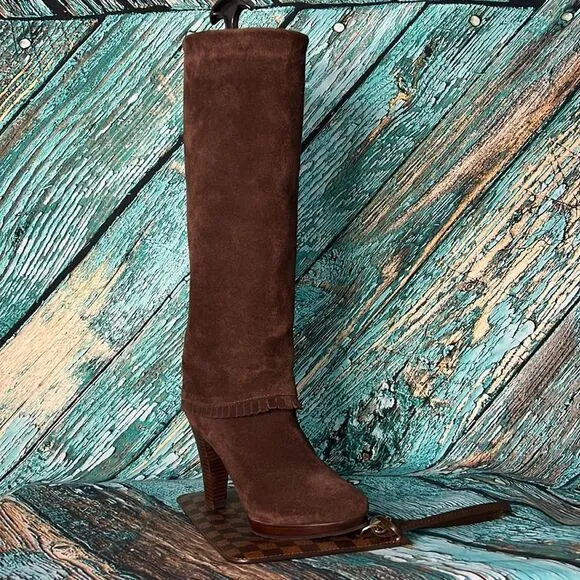Matisse dark brown suede tall over the knee boots