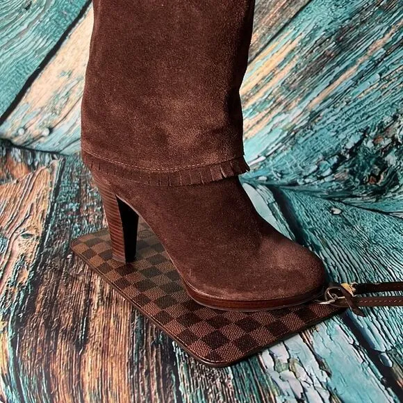 Matisse dark brown suede tall over the knee boots