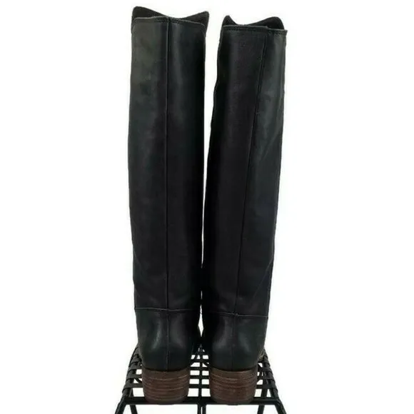 Matisse Gilbert Black Mid Heel Tall Leather Riding Style Boots Womens 9M IOB EUC