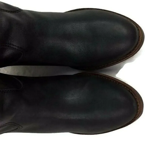 Matisse Gilbert Black Mid Heel Tall Leather Riding Style Boots Womens 9M IOB EUC
