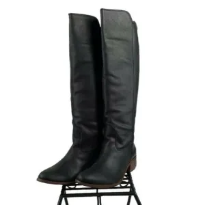 Matisse Gilbert Black Mid Heel Tall Leather Riding Style Boots Womens 9M IOB EUC