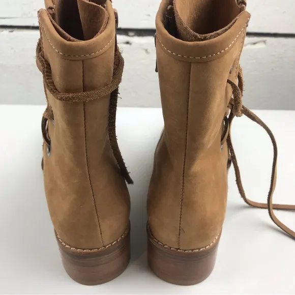 Matisse suede brown leather boots strappy