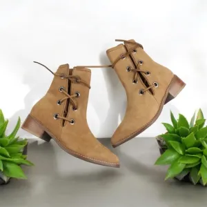 Matisse suede brown leather boots strappy