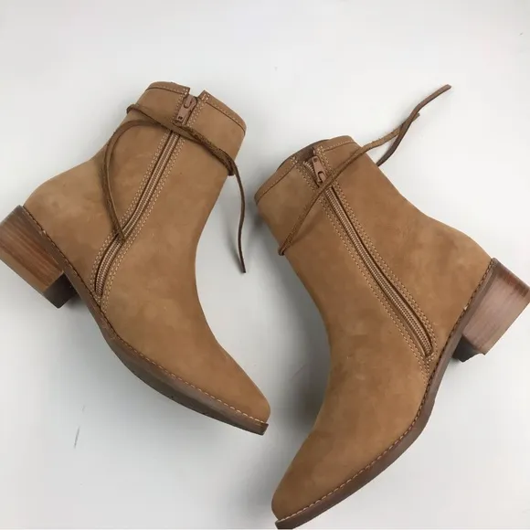 Matisse suede brown leather boots strappy