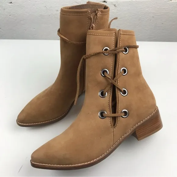 Matisse suede brown leather boots strappy