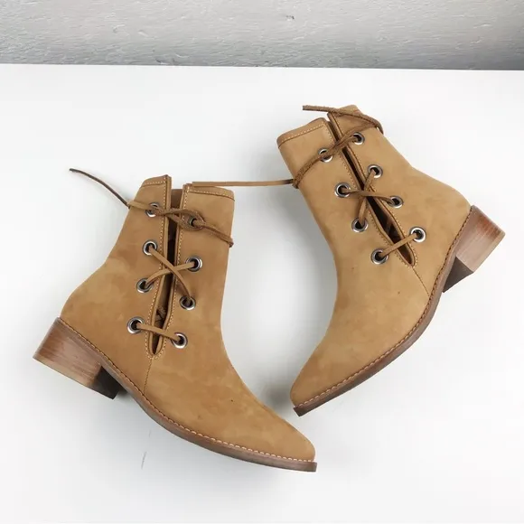 Matisse suede brown leather boots strappy