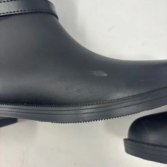Matt &amp; Nat Boots Size 40 (9) Black Tall Rain Boots Waterproof Riding Style Vegan