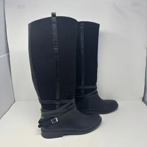 Matt &amp; Nat Boots Size 40 (9) Black Tall Rain Boots Waterproof Riding Style Vegan