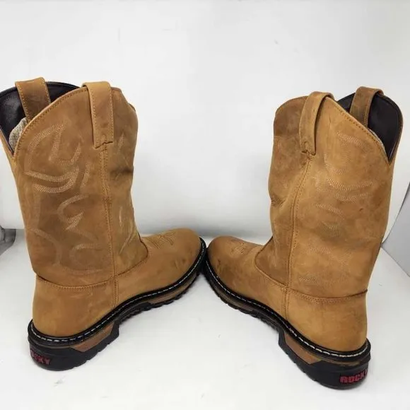 Men's 12 Rocky Original Ride Branson roper western waterproof cowboy boots
