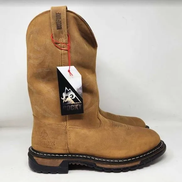 Men's 12 Rocky Original Ride Branson roper western waterproof cowboy boots